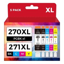 PGI-270XL CLI-271XL Ink Cartridges for Canon MG5720 MG6820 TS6020 5-Pack