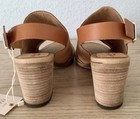 NIB Sophia Milano Size 8 Women's Perforated Slingback Block Heel Sandals Tan — photo 4