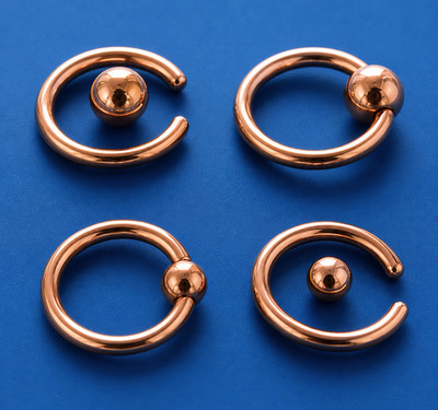 Klemmkugelring Piercing Ring BCR gold rose TITAN  STUDIO WARE Helix Tragus Intim