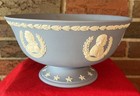 Rare Blue JASPERWARE FOOTED CENTER BOWL W/ 6 FOUNDING FATHERS PORTRAITS