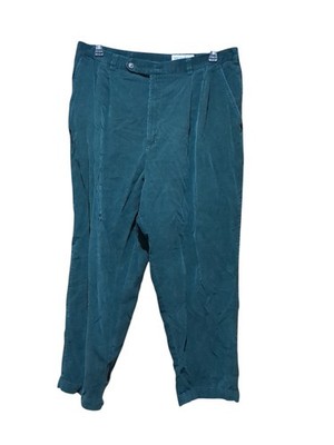 Westport Ltd. Women's Corduroy Pants Sz 22 Green  Pleated Front Elastic On Waist