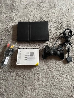 Sony PS2 Slim Console SCPH-77004 Black Bundle Controller AV Cable Power Adapter