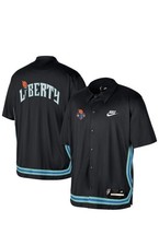 Unisex Nike Black New York Liberty  Throwback Lightweight Dri-Fit Button-Up L