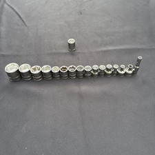 Assorted Blue Point Snap On Brand 17 Sockets Metric And Sae Misc Bundle Lot