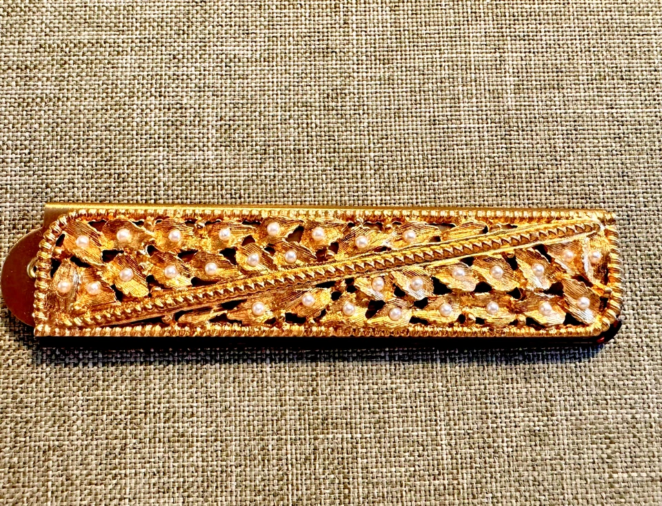 Peines plegables vintage imitación perla caparazón de tortuga latón madreperla años 50 Foto 2 de 4