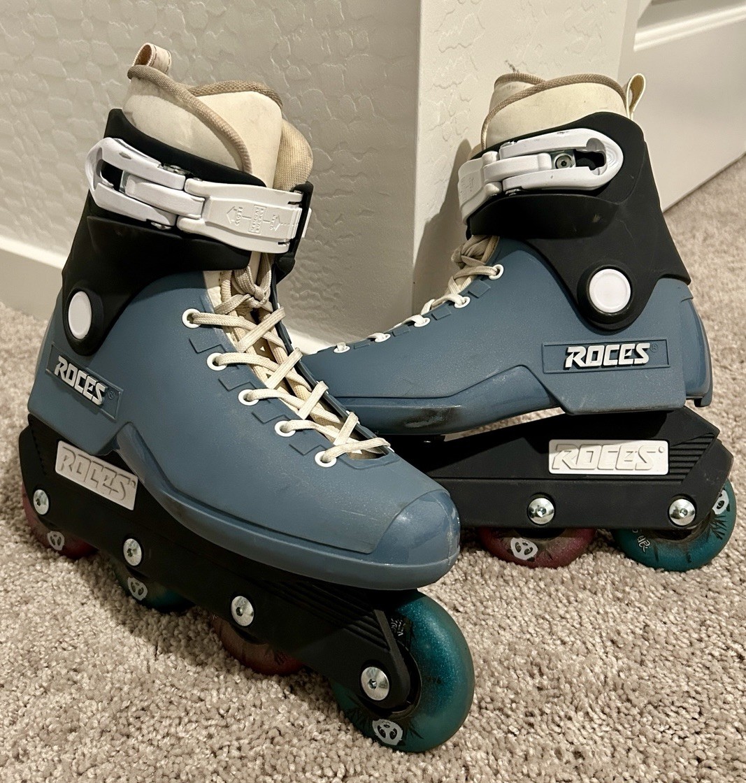 Navy/light Blue Men's Size 7 Light Up Panda Wheels