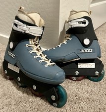 ROCES 1992 Inline Skates Navy/Light Blue Men's Size 7 Light Up Panda Wheels