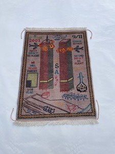 #743 Handmade rug 9/11 twin towers War Rug Afghan War Rug Handicrafts 87x65 cm