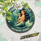 Mermaid Seaweed Vintage Wall Art 8x8 Round Tin Metal Sign Decor