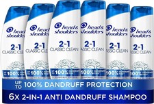 6 x Head & Shoulders Classic Clean Anti Dandruff 2 in 1 Shampoo 250ml 15.33 per litre