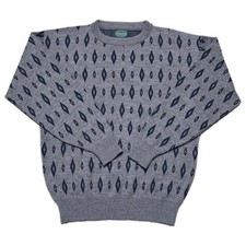 90s VTG Izod Wool Geometric Sweater Grunge Mens L Diamond Sweatshirt