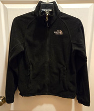 The North Face Women's Black Fleece Full Zip Jacket Zip Slit Pockets Size XS/TP