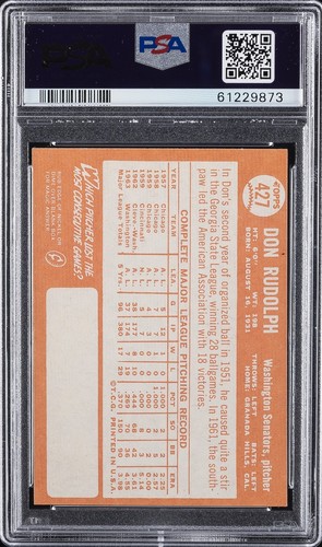 1964 TOPPS #427 DON RUDOLPH PSA 5 | eBay