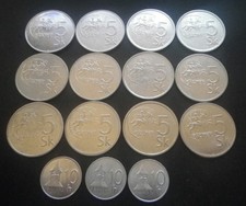 Lot of 15 Coins of Slovakia 1993 1994 1995 1997 1999 VG