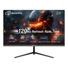 ArcticPro 24 inch Monitor 120Hz, FHD 1080p, Computer Monitor, IPS, 99 sRGB, A...