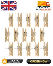 Kissral 50Pcs Push Pins with Wooden Clips, Wooden Pegs with Pushpins, Paper Cli