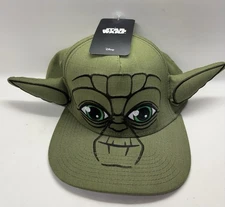 Star Wars Green Yoda With Ears Clone Wars Hat SnapBack Bioworld