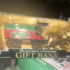 ERTL Die-Cast Metal Horse Drawn Wagon Gift Bank Collectible Vehicle