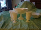 Vintage milk glass pedestal bowl