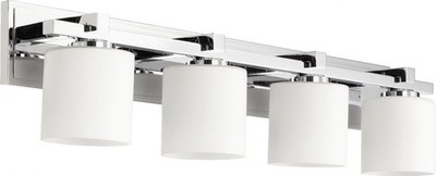 4 Light Cylinder Bath Vanity in style - 33 inches wide by 7.5 inches high-Chrome