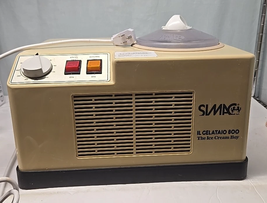 Simac IL Gelataio 800 Ice Cream Boy Gelato Maker "The Ice Cream Boy" Yellow VTG