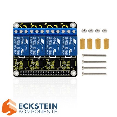 Keyestudio 4CH Relay Shield Compatible with Raspberry Pi 5V Input TTL