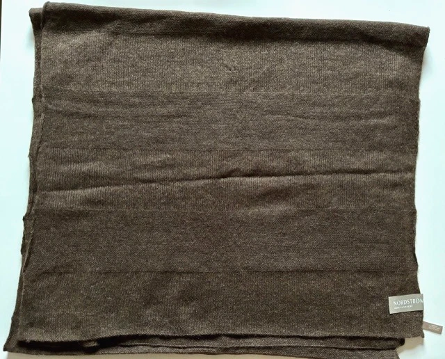 Bufanda Tejida Cachemira Lana Nordstrom Chal Marrón Nueva Foto 2 de 4