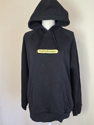 PEAK PERFORMANCE Mens Medium  Hoodie Black Seasonal Patch Hood