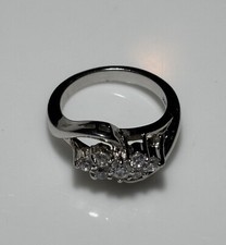 Women's Wedding Love White CZ Promise Ring .925 Sterling Silver Band Size 6.5