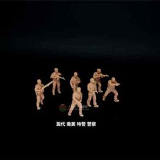 3D Printed 1/72 Modern South American SWAT 7-man Team Uncolored Finished Model