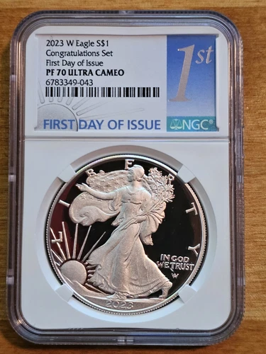 2023  W Silver Eagle S$1 Congratulations NGC PF70 Ultra Cameo Fdi 1st Label