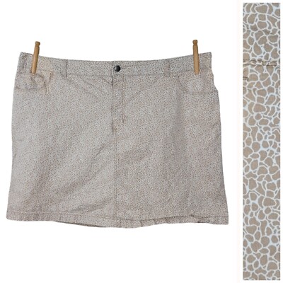 Croft Barrow Skort Plus Size 22W Skirt Shorts Casual Classic Fit Tan Geometric 