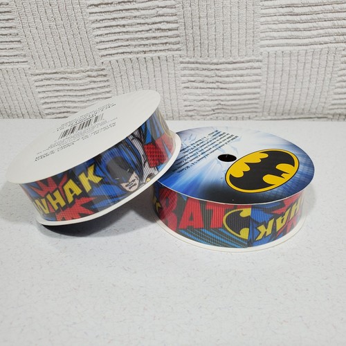 Lot of 2 Batman Simplicity RIBBON 1 inch /25.4 Mm 3 Yards/2.74 Swack! Comics - 第 1/4 張圖片
