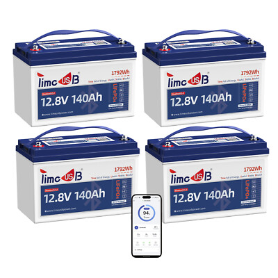 2/3/4 Pack 12V 140Ah Bluetooth LiFePO4 Battery with Low Temp Cut Off Protection