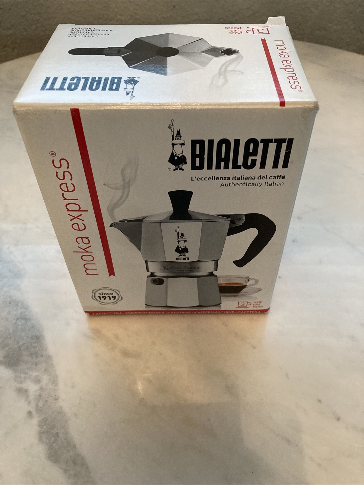 Bialetti Made in Italy Stove Top Moka Express 3 Cup Espresso Maker