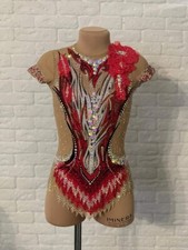 Rhythmic gymnastics  ice skating leotard, color red, size 140-147 cm height. 