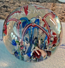 Vintage ALEX STELZER LIBBEY Glass Name Paperweight "MAYME" Star Bubble
