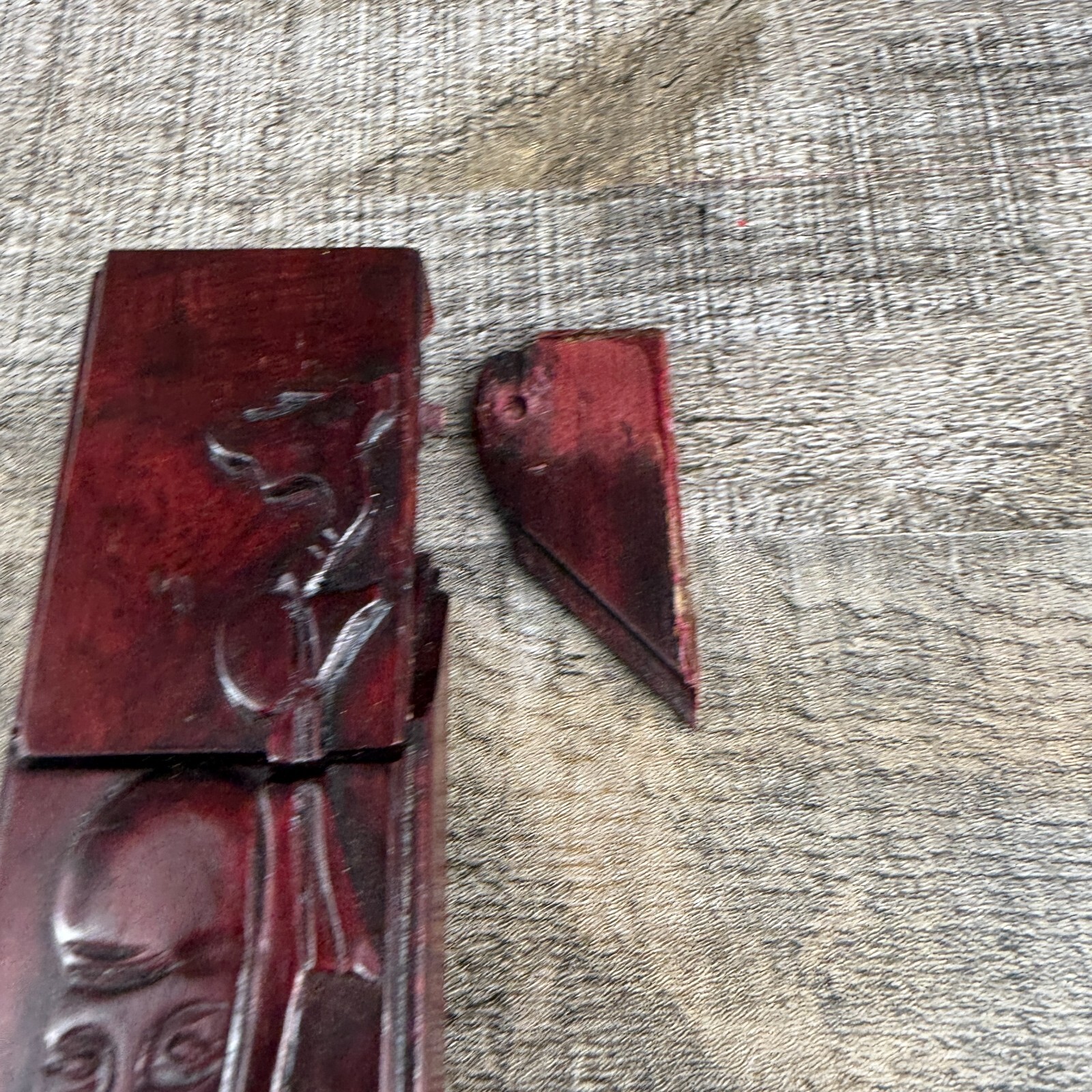 Vintage Chinese Red Wood Collectable Chopsticks With Case 5 Pairs