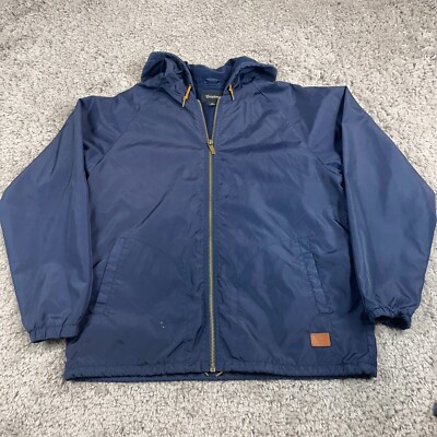 Brixton Weather Resistant Jacket Men's Size XL Navy Hooded