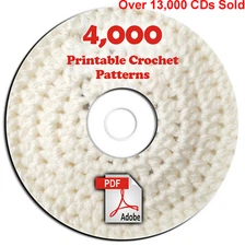 4000 Printable Learn Crochet Patterns-Guides-Books-Afghan Knit Stitch-on DVD