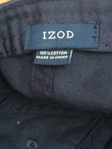 IZOD BASEBALL CAP HAT MENS BLUE WHITE LOGO STRAPBACK ADJUSTABLE 100% COTTON - Picture 10 of 13