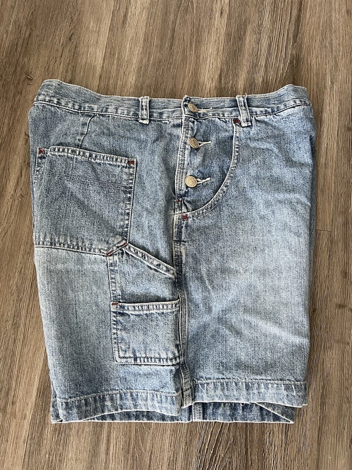 Shorts jeans feminino limitado usado em todo o lugar curto tamanho 12 - Imagem 4 de 4