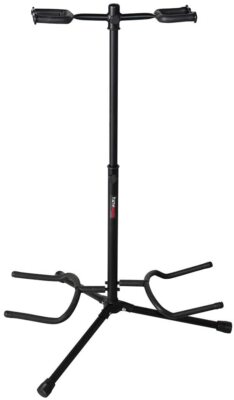 Gator Frameworks Adjustable Double Stand Holds Two Electric or Acoustic Guitars