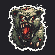 Zombie Bear Sticker Car Truck Window Bumper Vinyl Decal Wild Animals Horror Zombie Bear Sticker Car Truck Window Bumper Vinyl Decal Wild Animals Horror