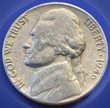 1946-D 5C Jefferson Nickel. Perfect Album Hole Filler! JN-063