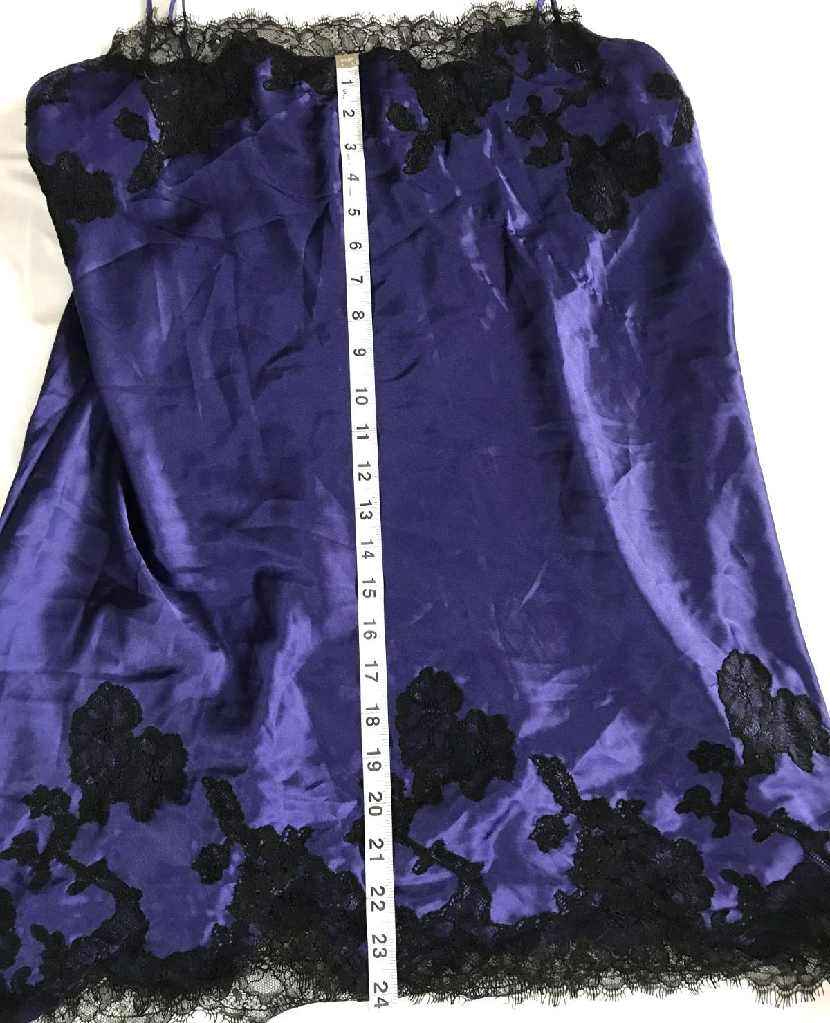 UNDERCOVER Victoria Secret Vestito Slip Pizzo Donna XL Viola Strap Cami