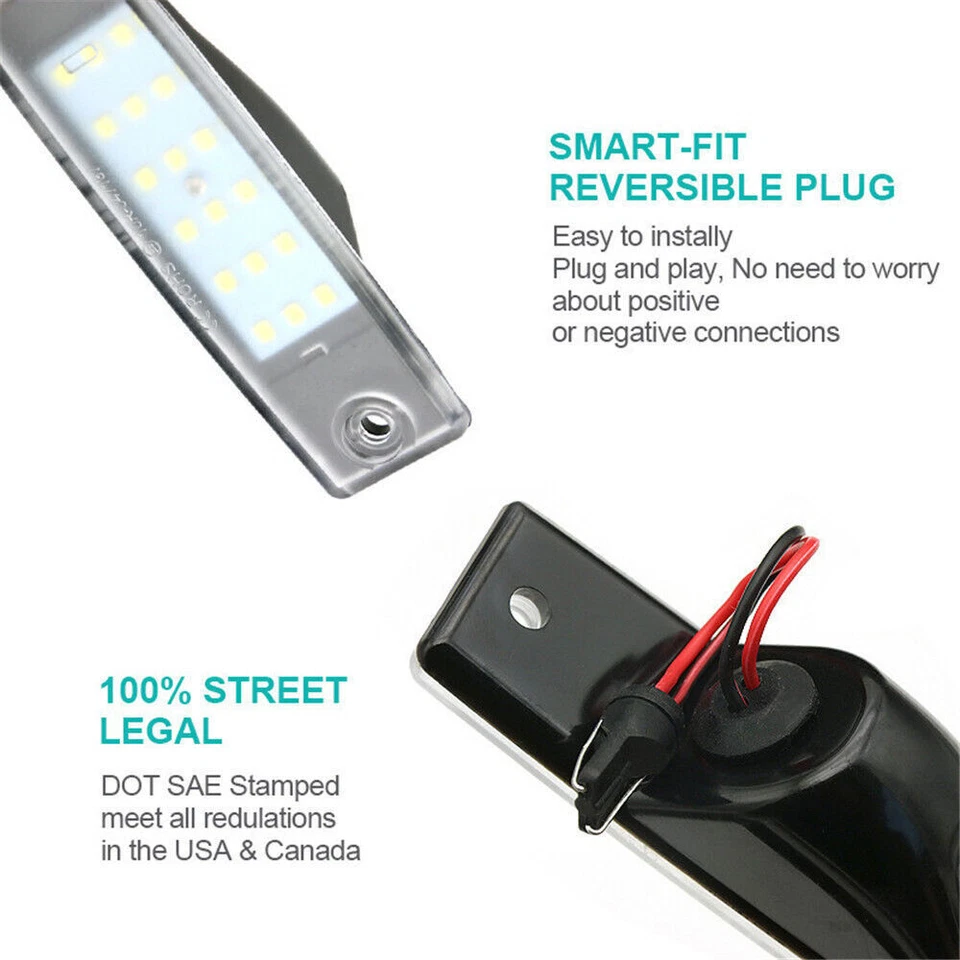 2 Piezas Para SCION xB 2003-06 Blanco LED Número Placa Luz Lámpara Trasera Bombilla Foto 3 de 4