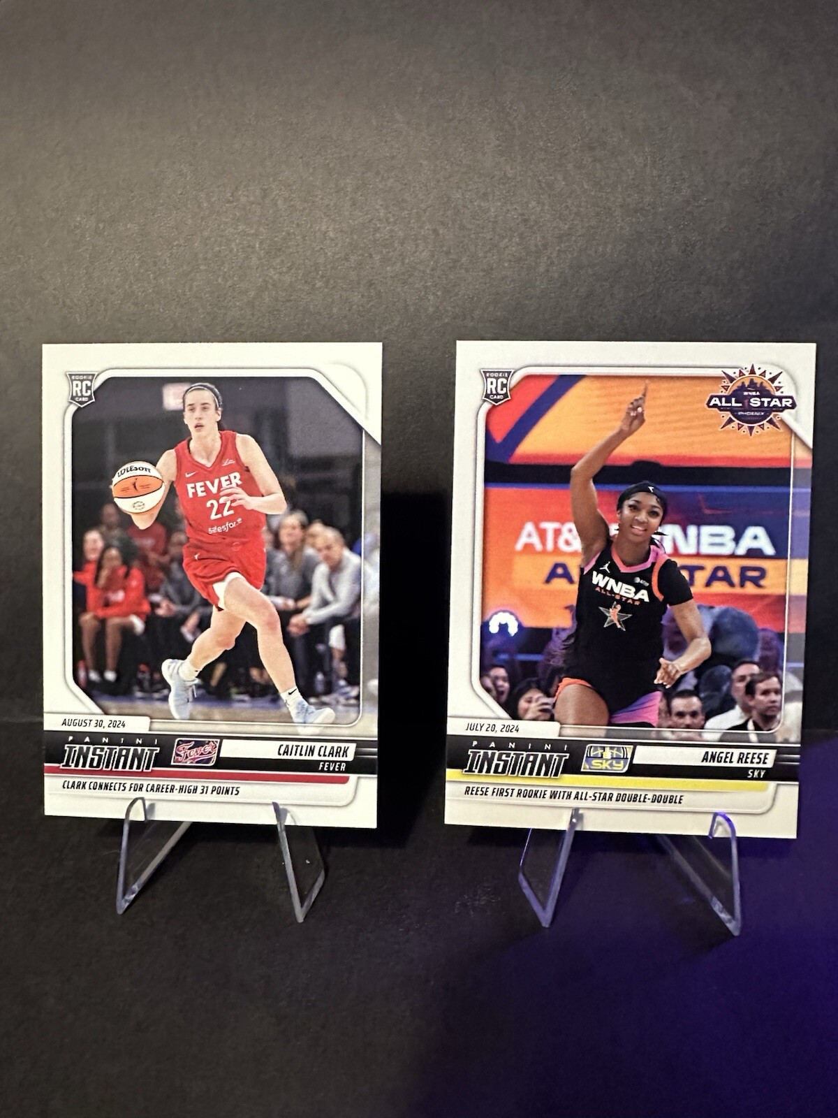 2024 Panini Instant Wnba Caitlin Clark rc #191 and Angel Reese rc #163