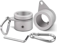 Aluminum Flag Pole Rings 360 Degree Rotating Spinning with Carabiner 2 Pack