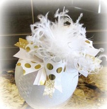 Gold Over the Top, Gold hair Bow, Gold Hairbow Cake smash Bow Cakesmash headband